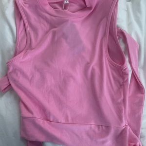 Pink Cropped Tank Top